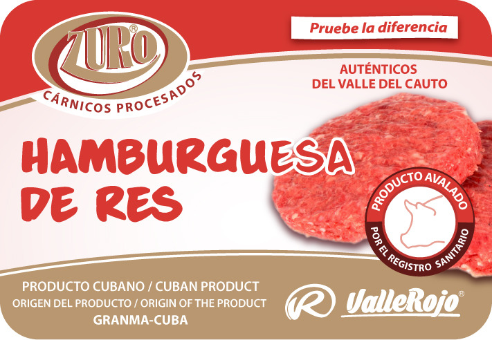 Hamburguesa RES (Caja de 0.8 a  0.90 Kg 10 Unidades)